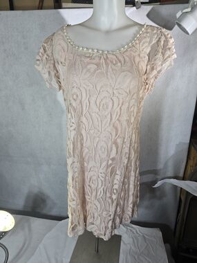 Pretty Good Blush Lace Mini Dress Size M
